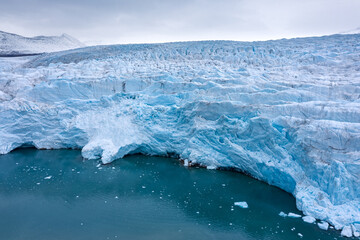 Nordenskiöld glacier from above, Svalbard, Norway