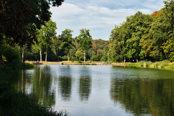 Fototapeta na wymiar Black Pond in Rhineland Pfalz, Germany on a summer day. 