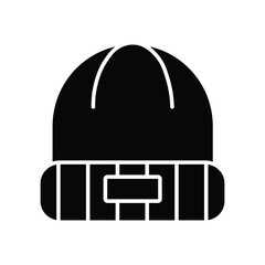 Winter warm hat glyph icon