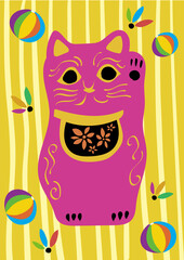 招き猫のベクター画像