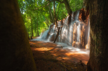 Beautiful forest Pa Wai waterfall in Tak province, Thailand