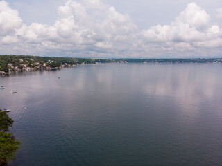 Vista aérea  del lago de Tequesquitengo, Fotografía con drone