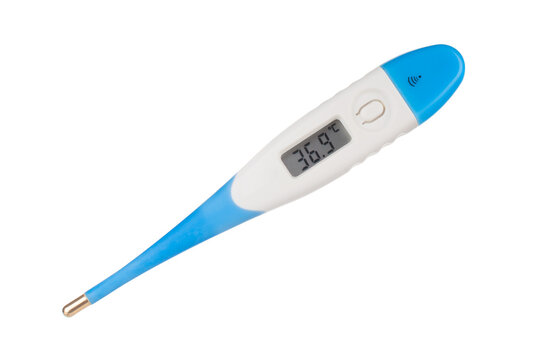 Electronic digital thermometer isolated on white background