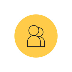 Isolated contacts computers tecnology online yellow logo - Vector