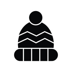 beanie hat with lines winter cap glyph icon