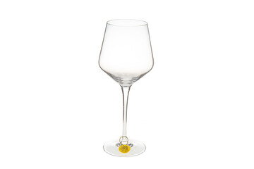 crystal wine glass isolated on white