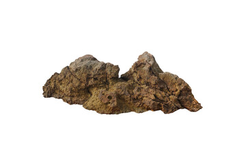 Obraz premium Rocky reefs stone isolated on white background. Raw strange sandstone rocks for decoration. 