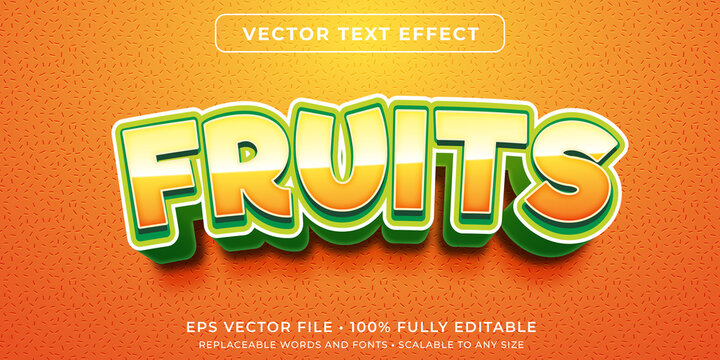 Editable text effect in fresh fruits style