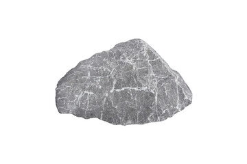 specimen of gray limestone rock isolated on a white background.