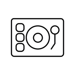 Turntable Vintage Music players line icon