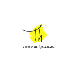 Th white background handwritten logo
