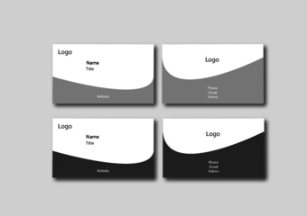 Business card design isolated on background for corporate company. Business card template vector design. Business mockup. Grayscale business card. Both side business card. Modern