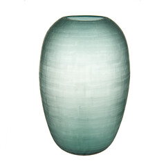 decorative colored glass vase on white background isolated