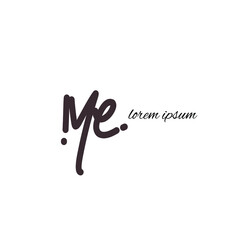 Me white background handwritten logo