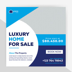 
Luxury Real Estate Social Media Banner Or Square Flyer Design Template