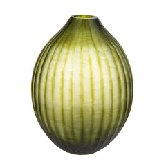 decorative colored glass vase on white background isolated