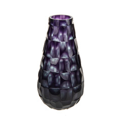 decorative colored glass vase on white background isolated