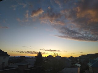 Fototapeta premium sunset in the mountains