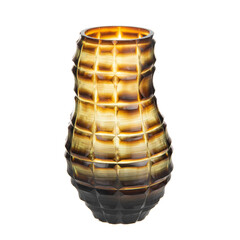 colored glass vase on white background isolated