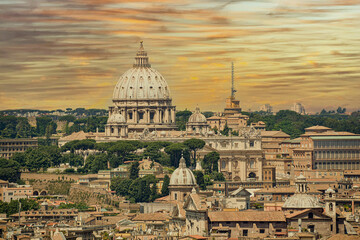 Fototapeta na wymiar rome and vatican panoramics