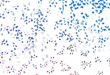 Light blue, red vector background with abstract forms.