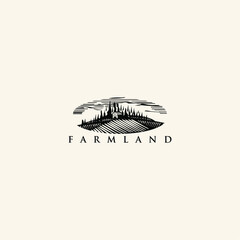 vector of farmland view for logo