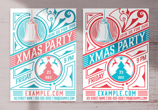 Christmas Party Graphic Flyer Layout