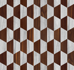 Parquet floor texture. Hexagonal pattern. Wooden background.
