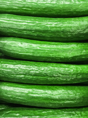 Delicious long pimpled green cucumbers