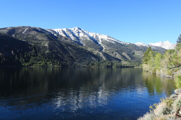 Beautiful spring scenery of Twin Lakes, just outside of Bridgeport, in the Eastern Sierra Nevada Mountains, California.