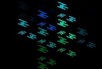 Dark Blue, Green vector texture with colorful lines.