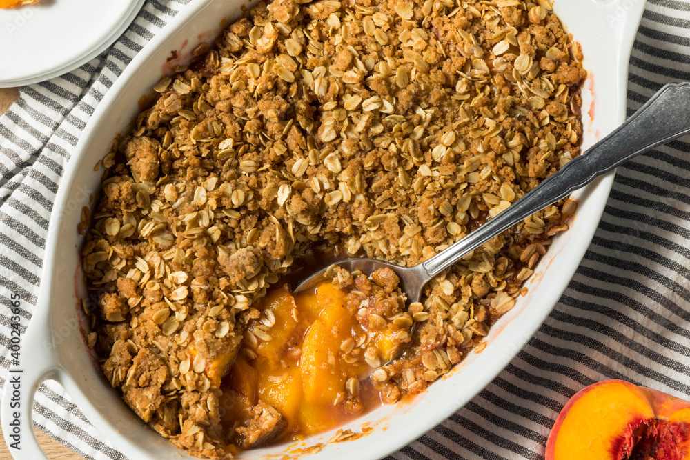 Canvas Prints Sweet Homemade Peach Cobbler Crisp