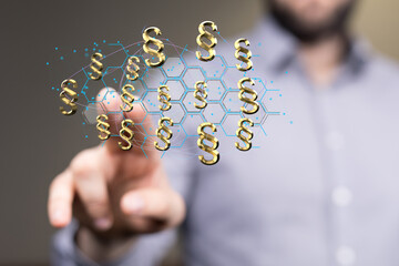 Lawyer and advocate on-line law services concept.