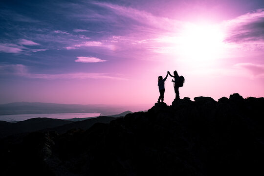 The success stories of the happy, successful and harmonious couple at the top of the mountain