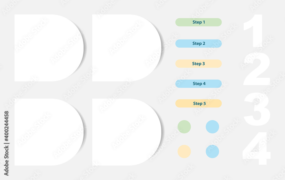 Poster empty flowchart vector infographic elements set in modern design. light presentation template. data 