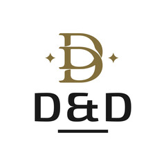 Initial logo design of letters D and D. Elegant and luxurious vector graphics for business and company.