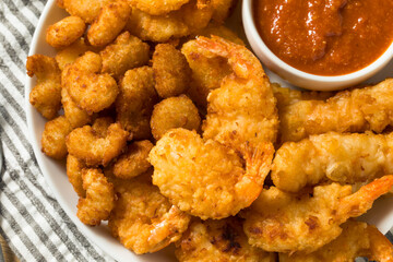 Homemade Deep Fried Shrimp Platter