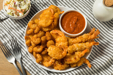 Homemade Deep Fried Shrimp Platter