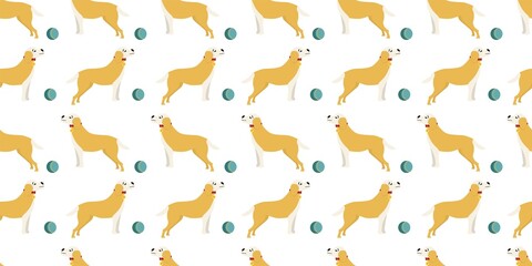 CUTE FUNNY DOGS.Fashion print. Trendy flat. Nature background vector