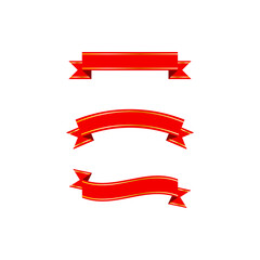 a set of red ribbon element vector illustrations