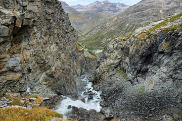 Reculaz gorge and waterfall in Vanoise national park,france
