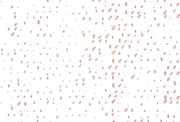 Light orange vector template with man, woman symbols.