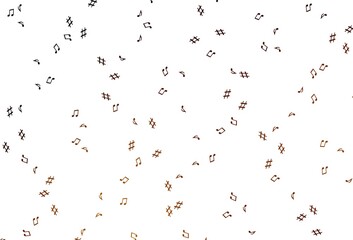 Light Orange vector backdrop with music notes.