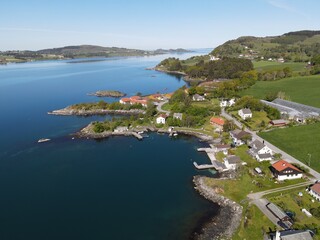 Aerial view Rennesoy Island, Rogaland, Norway