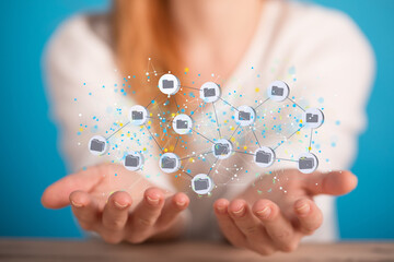 data Digital Network and data concept.