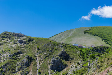 landscape with hills and blue sky