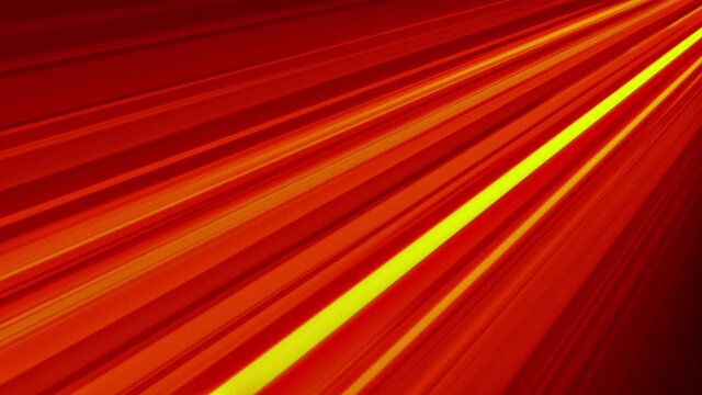 Abstract yellow orange red gradient diagonal anime speed lines moving. 4K Fast speed glowing flashing lines streaks. Anime motion background. Comic flash light action speed motion graphic backdrop.