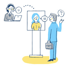 非接触型ディスプレイ　アバター接客