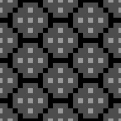 Squares, checks, figures ornament. Seamless pattern. Folk wallpaper. Geometric background. Tribal motif. Geometrical ornate. Ethnic backdrop. Textile print, abstract illustration. Ethnical vector