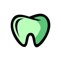 tooth icon isolated on white background from anatomy collection.
